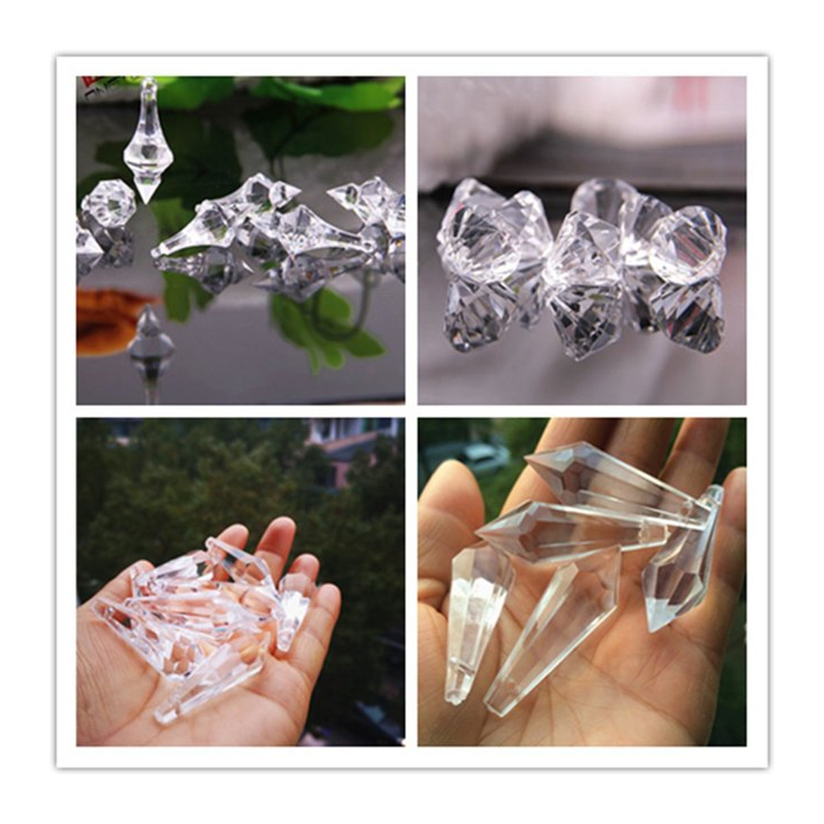 10 Stück transparente Acryl-Prismen als geometrische Hängeornamente für Weihnachtsbaum und Vorhang-Dekoration von TZ - Bild 1