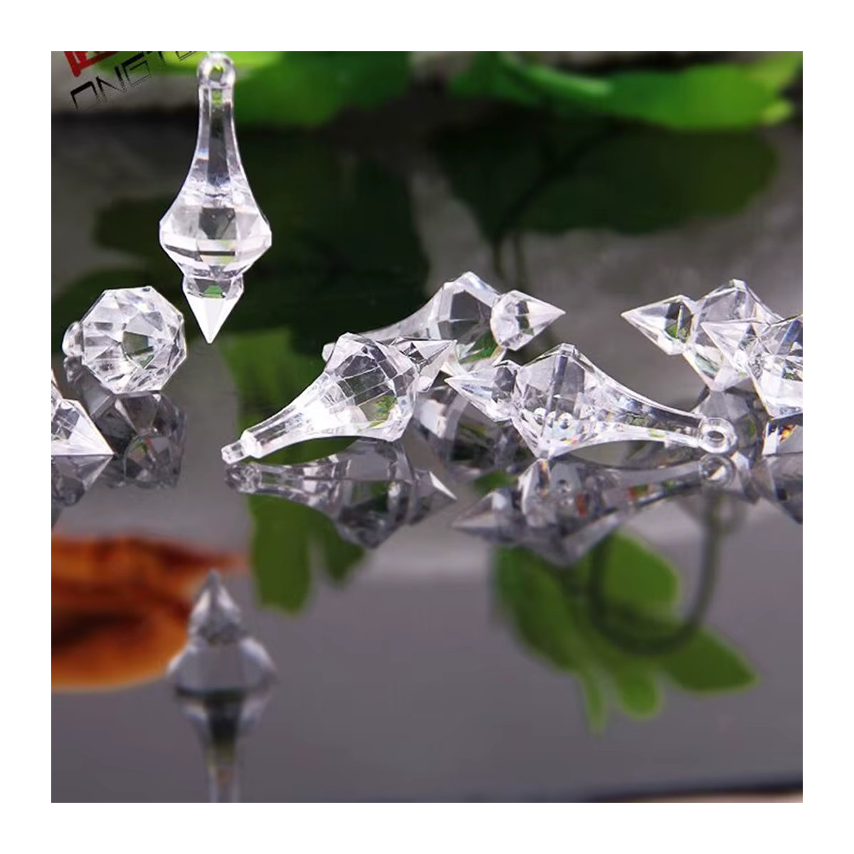 10 Stück transparente Acryl-Prismen als geometrische Hängeornamente für Weihnachtsbaum und Vorhang-Dekoration von TZ - Bild 2