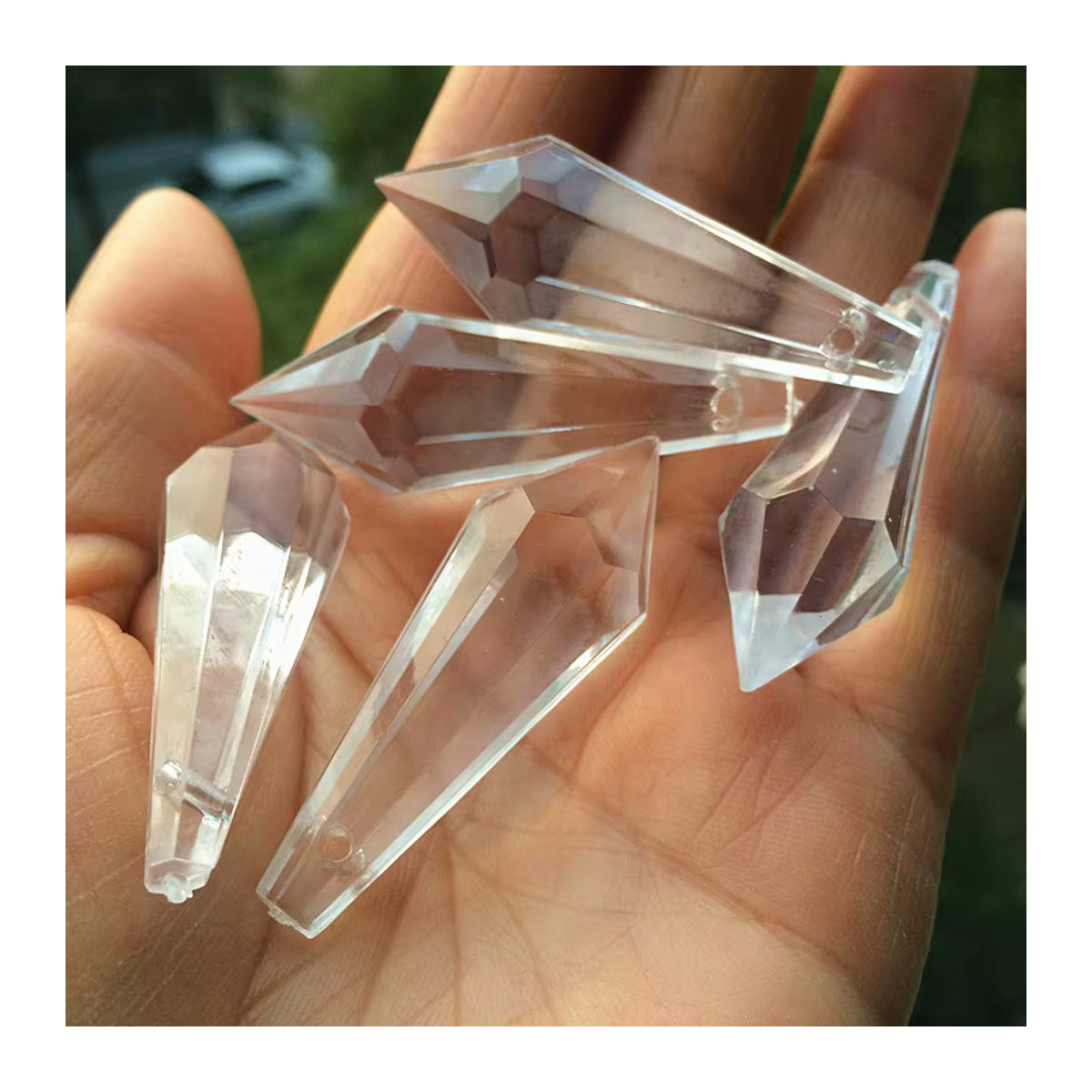 10 Stück transparente Acryl-Prismen als geometrische Hängeornamente für Weihnachtsbaum und Vorhang-Dekoration von TZ - Bild 3