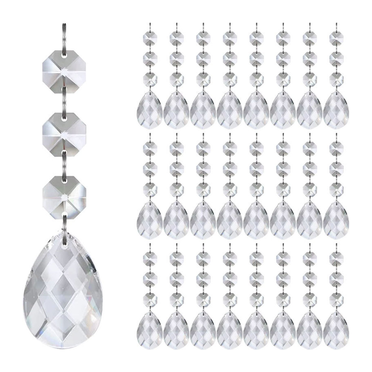 10 Stück transparente Kristall-Tropfen-Hängeornamente aus Kunststoff für deine Weihnachtsbaumdekoration - Bild 4