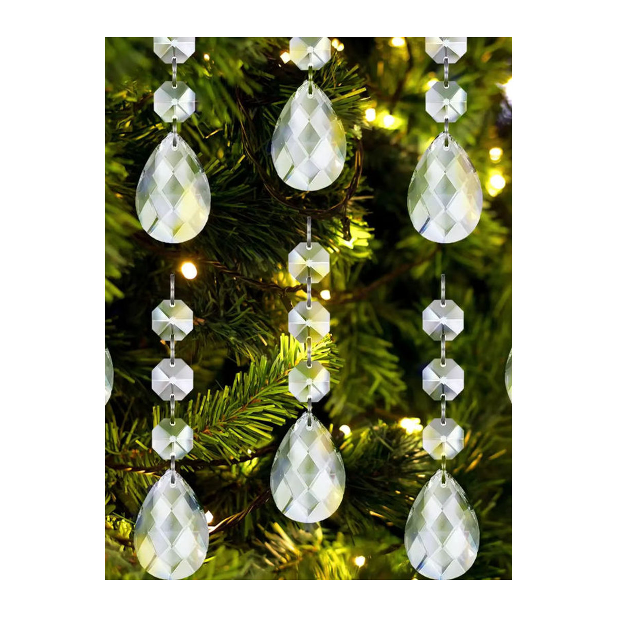 10 Stück transparente Kristall-Tropfen-Hängeornamente aus Kunststoff für deine Weihnachtsbaumdekoration - Bild 5
