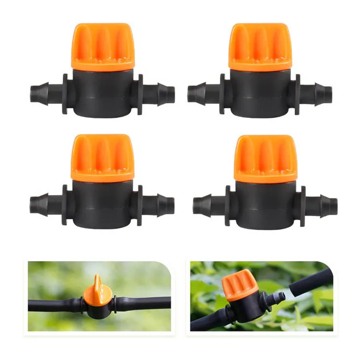 10 Stück Tropfbewässerungsventile 4/7 mm für Garten und Gewächshaus mit 4 mm PVC-Rohr - Bild 1