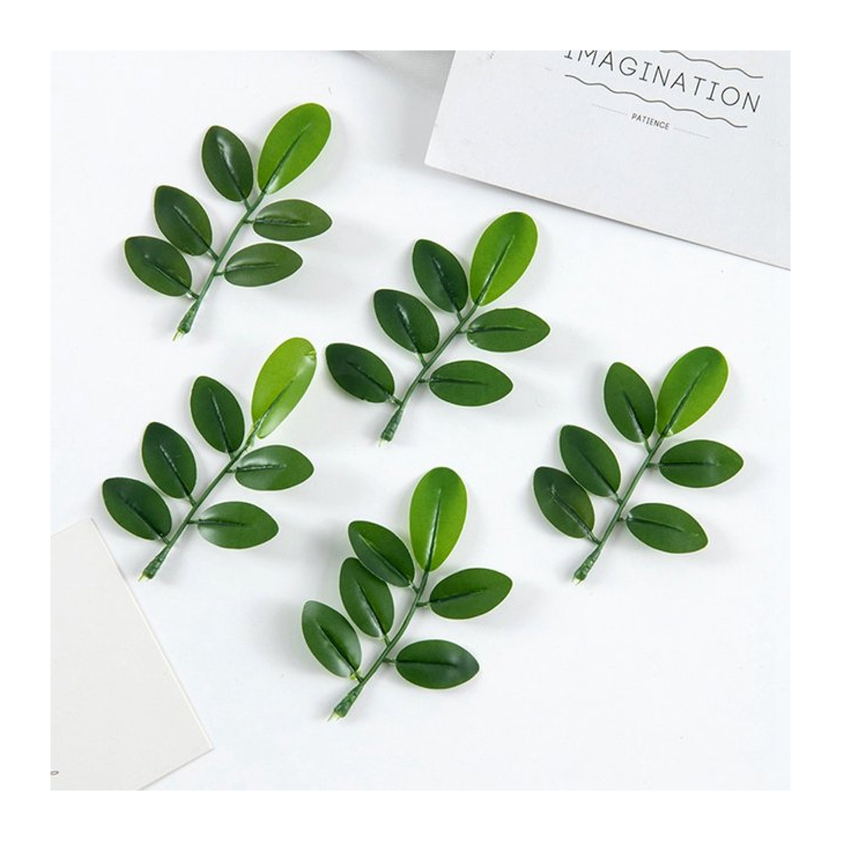 10 Stück TTCY Künstliche Grüne Laub Pflanzen für DIY Dekoration, Hochzeit und Weihnachten - Bild 1