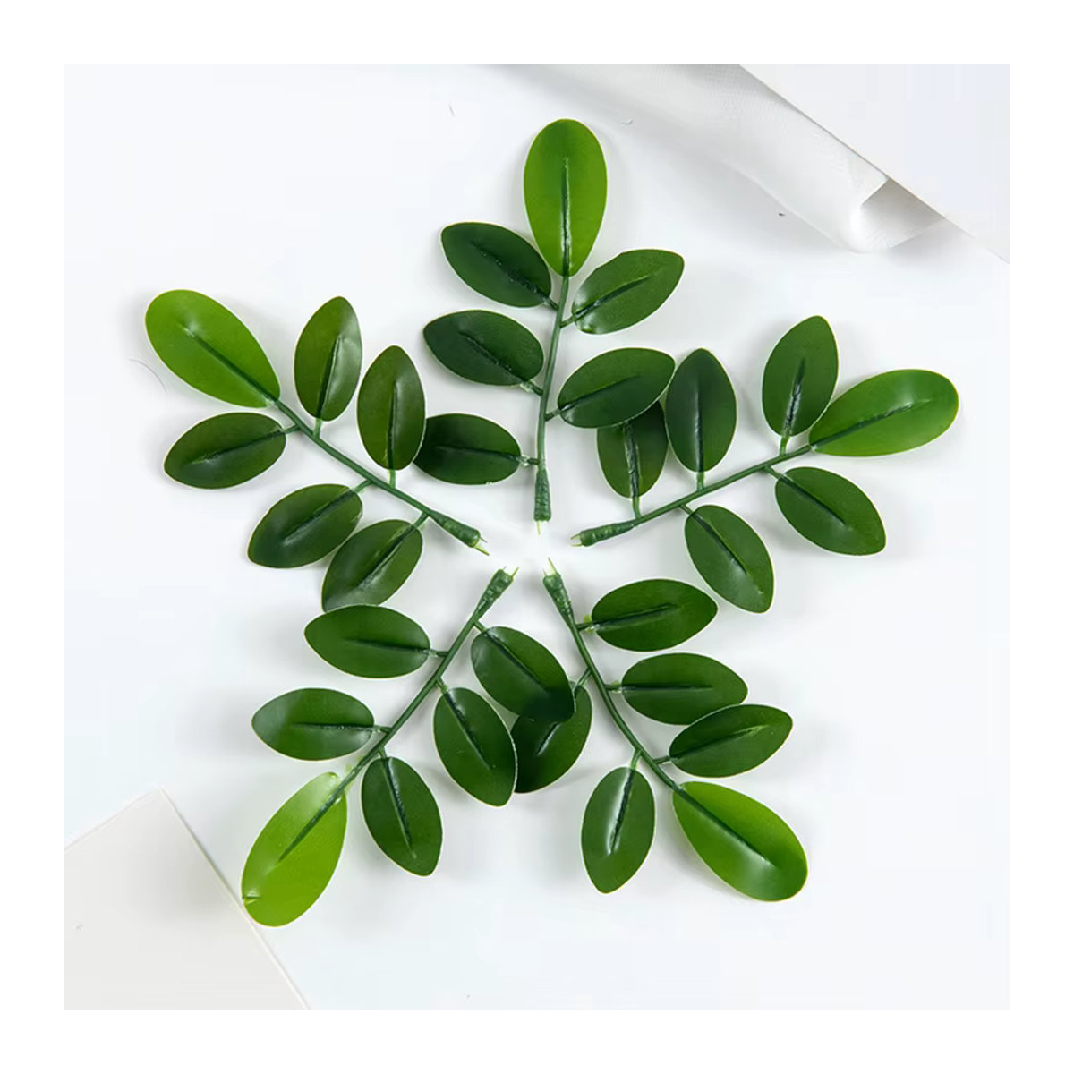 10 Stück TTCY Künstliche Grüne Laub Pflanzen für DIY Dekoration, Hochzeit und Weihnachten - Bild 3