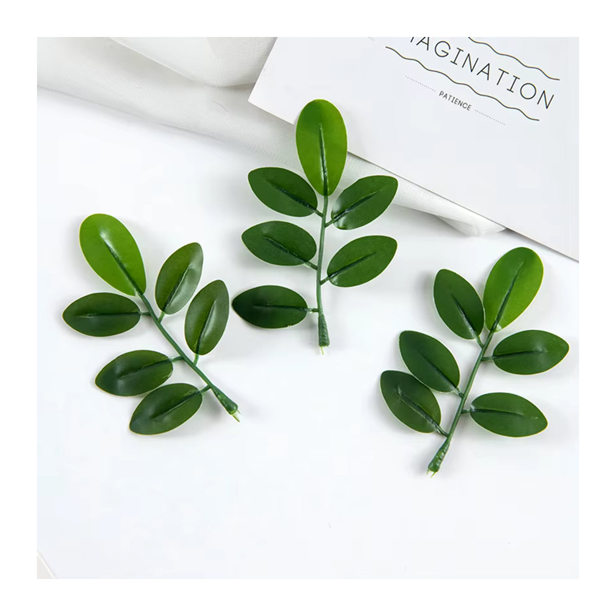 10 Stück TTCY Künstliche Grüne Laub Pflanzen für DIY Dekoration, Hochzeit und Weihnachten - Bild 4