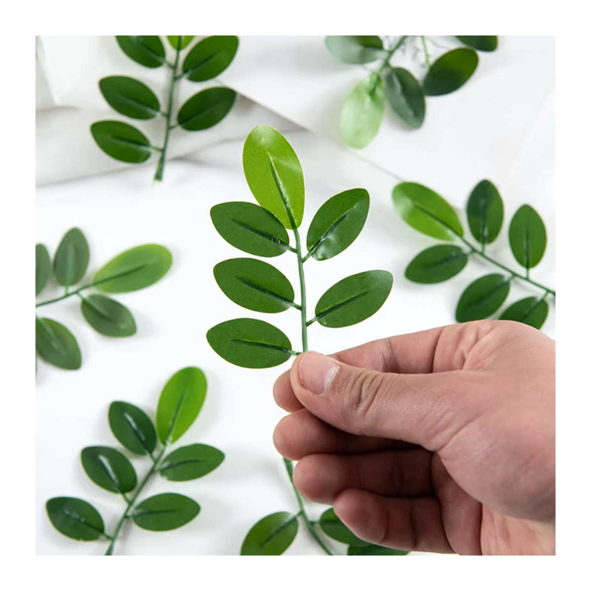 10 Stück TTCY Künstliche Grüne Laub Pflanzen für DIY Dekoration, Hochzeit und Weihnachten - Bild 6