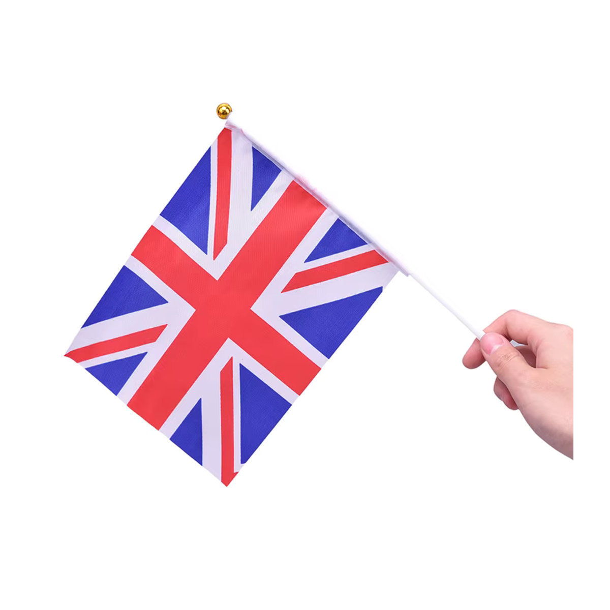 10 Stück Union Jack Flaggen Set mit Stange von WHPHous, mehrfarbige Großbritannien Flaggen für Partys und Feiern - Bild 2