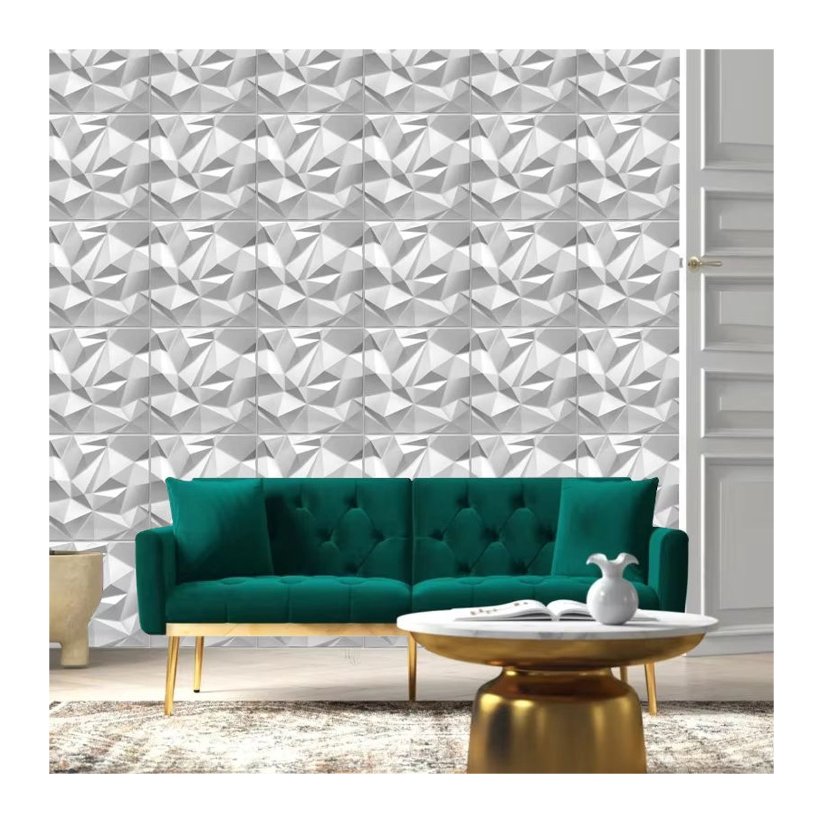 10 Stück XBLOOM 3D Wandpaneele Geometrisch Weiß Modern Wandaufkleber für Innenräume - Bild 2
