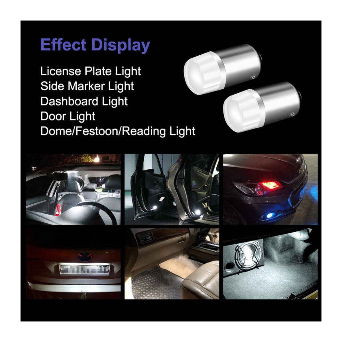 10 Stück XST Car LED Leuchtmittel Set für Auto in Weiß, BA9S T4W T2W T3W H5W 2835 SMD für Kennzeichenlampe, Innenleuchte und Anzeigelampe, 12V - Bild 4
