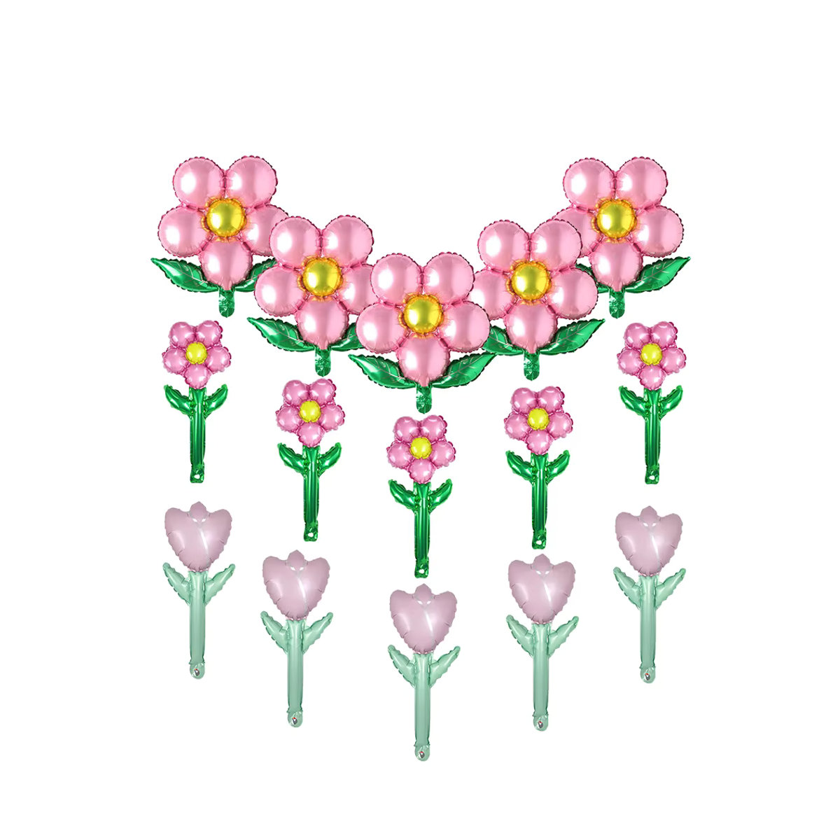 10 Stück YSOIHF Blumen-Folienballons in Rosa, Floral Mylar-Ballons für Geburtstag, Hochzeit und Dekoration - Bild 4