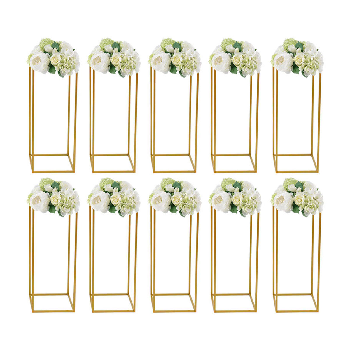 10-teiliges Blumenregal aus Metall in Gold im minimalistischen Design, Breite: 60 cm - Bild 3