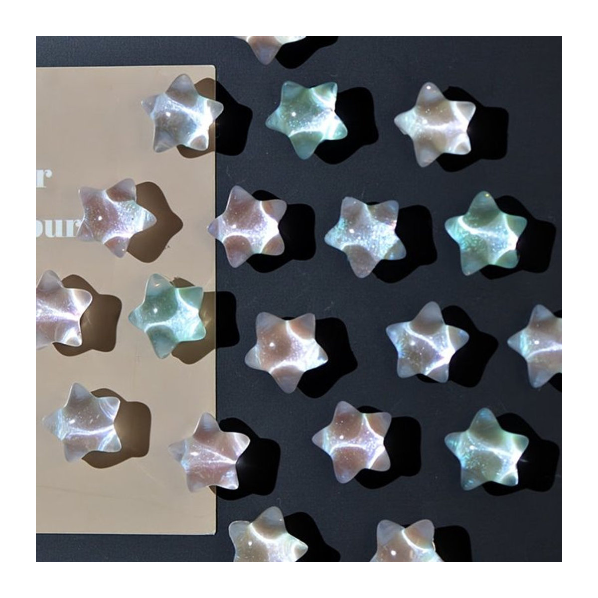 10-teiliges Sprudelstern-Kühlschrankmagnet-Set aus Kunstharz in Mehrfarbig für Kühlschrank und Whiteboard - Bild 1