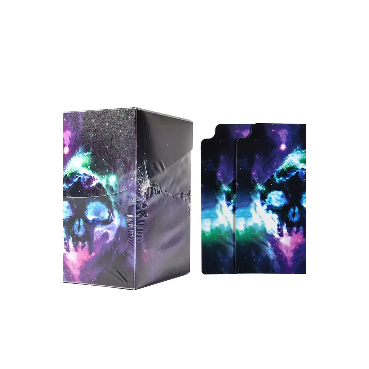 100+ BASIC LANDS Plastik-Sammelkartenbox für doppelt gehüllte TCG/CCG Karten mit zwei Trennwänden in Bunt - Bild 6