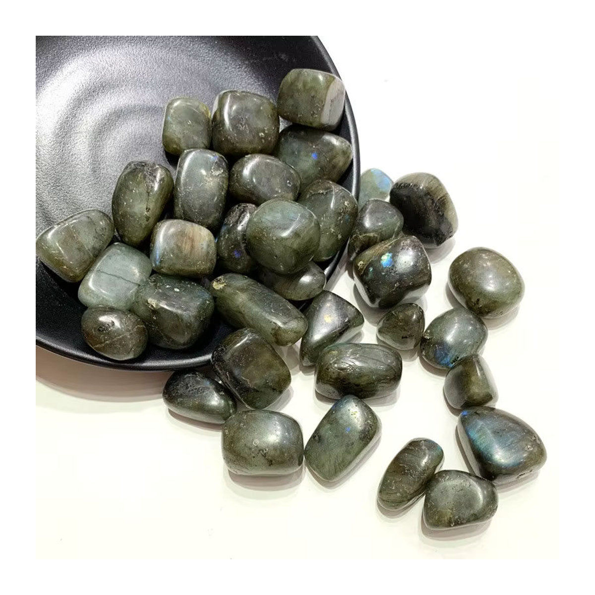100 g natürlicher Labradorit Stein von STONE BROTHERS in mehrfarbig für Aquarium-Dekoration und Mineralproben - Bild 3