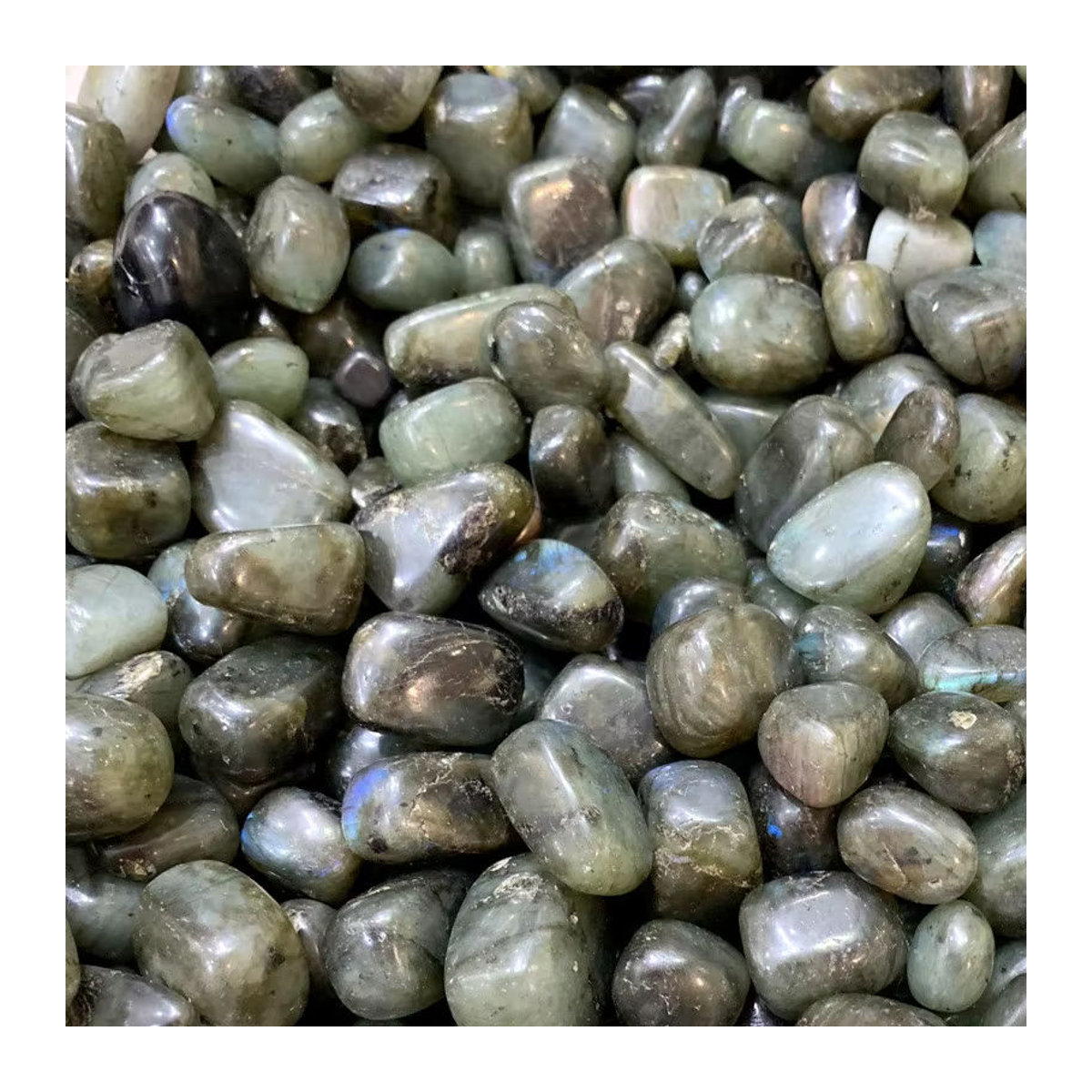 100 g natürlicher Labradorit Stein von STONE BROTHERS in mehrfarbig für Aquarium-Dekoration und Mineralproben - Bild 5