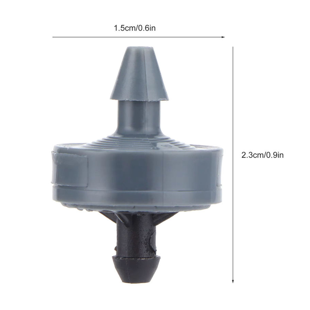 100 Stück Bewässerung Tropfer 4L Druckkompensierende Emitter für 4/7 Schlauch in Grau aus Kunststoff für Garten und Gewächshäuser - Bild 3
