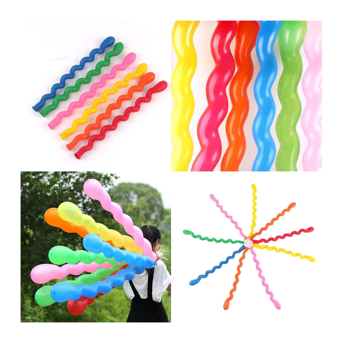 100 Stück bunte Latex-Spiralballons in 40 Zoll für deine Geburtstagsfeier und Mottoparty, mehrfarbig - Bild 4