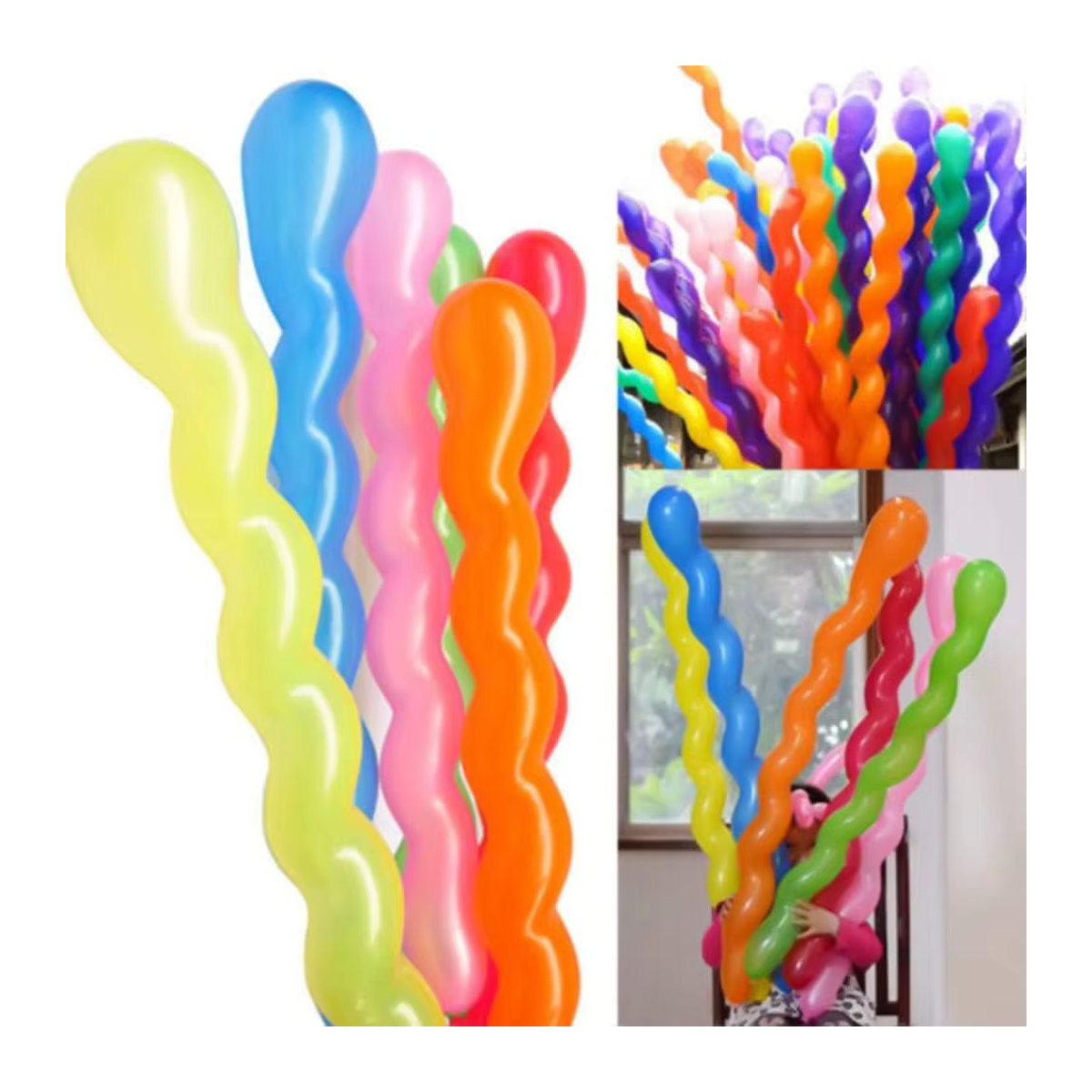 100 Stück bunte Latex-Spiralballons in 40 Zoll für deine Geburtstagsfeier und Mottoparty, mehrfarbig - Bild 5
