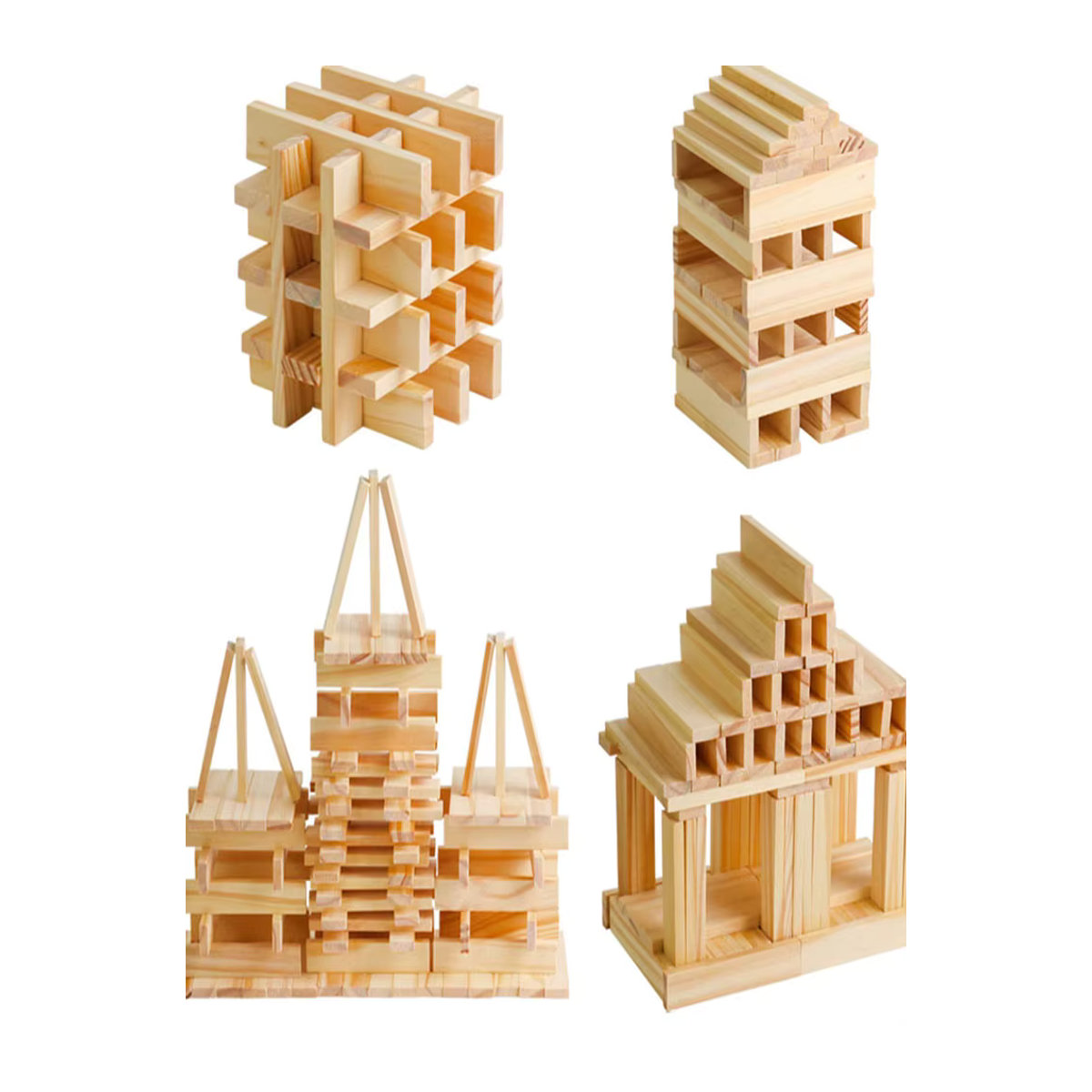 100 Stück Holzspäne in Braun und Beige für kreative DIY-Projekte und Bausteinbau - Bild 3