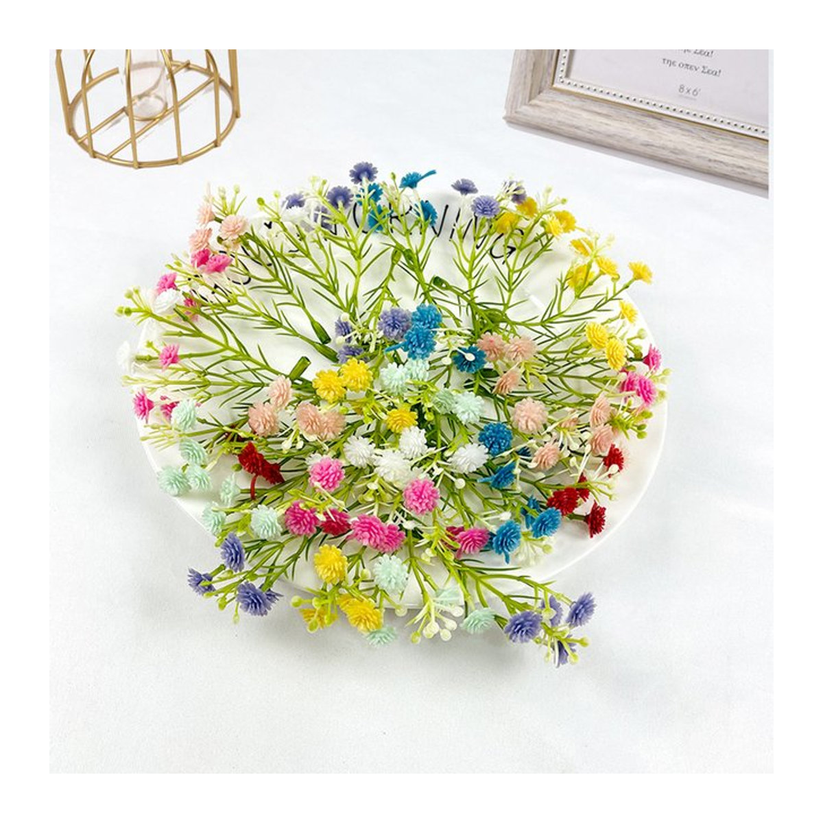 100 Stück Künstliche Gypsophila Blumen von RONGWINGYIK in Rosa und Mehrfarbig, 5 cm Durchmesser, Ideal für Hochzeit, Brautstrauß und Dekoration - Bild 1