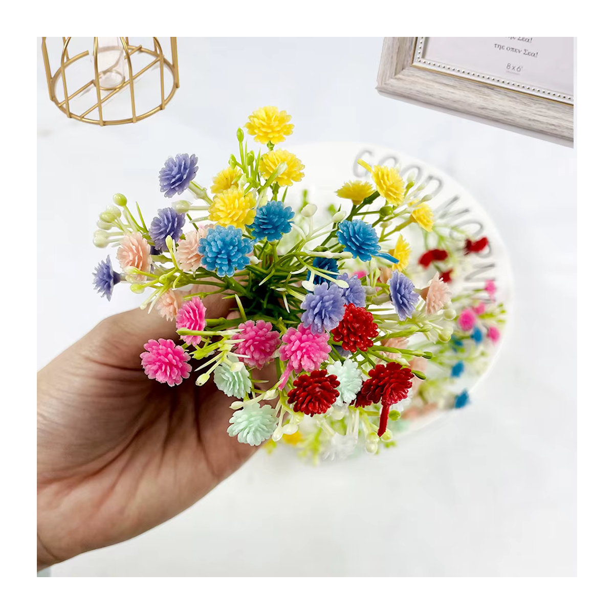 100 Stück Künstliche Gypsophila Blumen von RONGWINGYIK in Rosa und Mehrfarbig, 5 cm Durchmesser, Ideal für Hochzeit, Brautstrauß und Dekoration - Bild 2