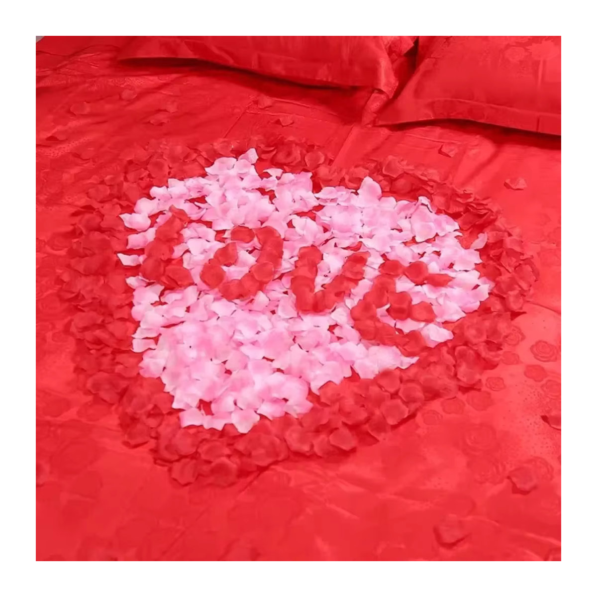 100 Stück künstliche Rosenblätter aus Textil in Rot und Mehrfarbig für deine Dekoration bei Hochzeit oder Valentinstag - Bild 2