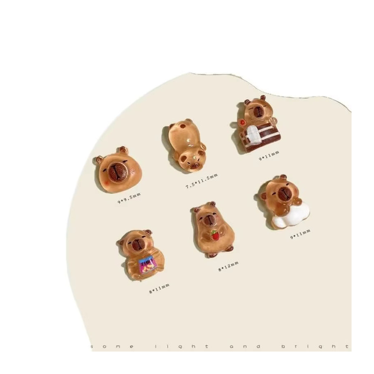 100 Stück Mini-Capybara Tierfiguren aus Kunststoff in Braun für DIY-Handwerk, Mikrolandschaften und Dekoration - Bild 2