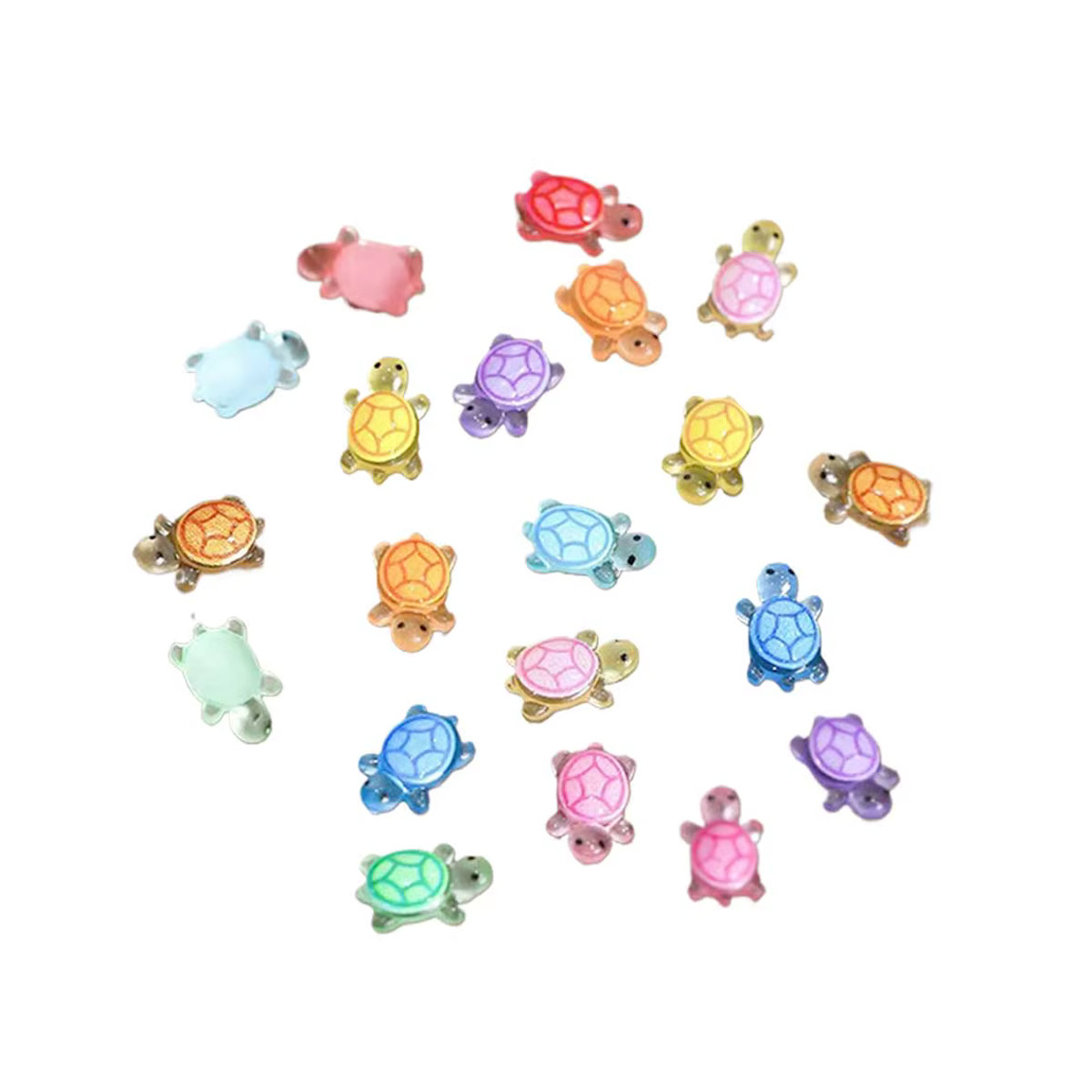 100 Stück Mini-Schildkröten aus Kunstharz von jaysuing, nachtleuchtende Schildkrötenfiguren in Mehrfarbig für deine DIY-Feengarten-Dekoration - Bild 4