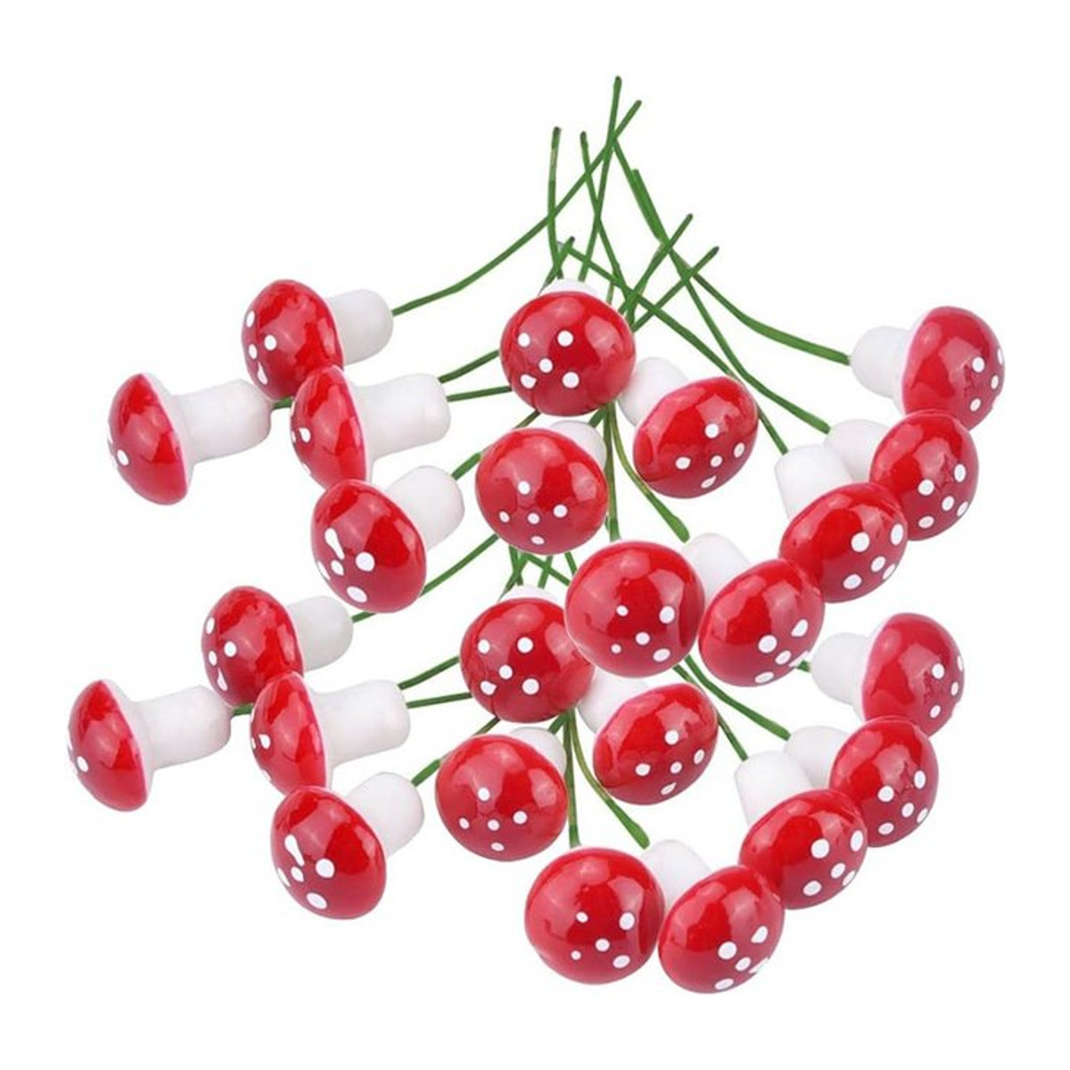100 Stück rote künstliche Blasenpilze von ZQCY aus Kunststoff für Weihnachtsdekoration und Hochzeitsgirlanden - Bild 1