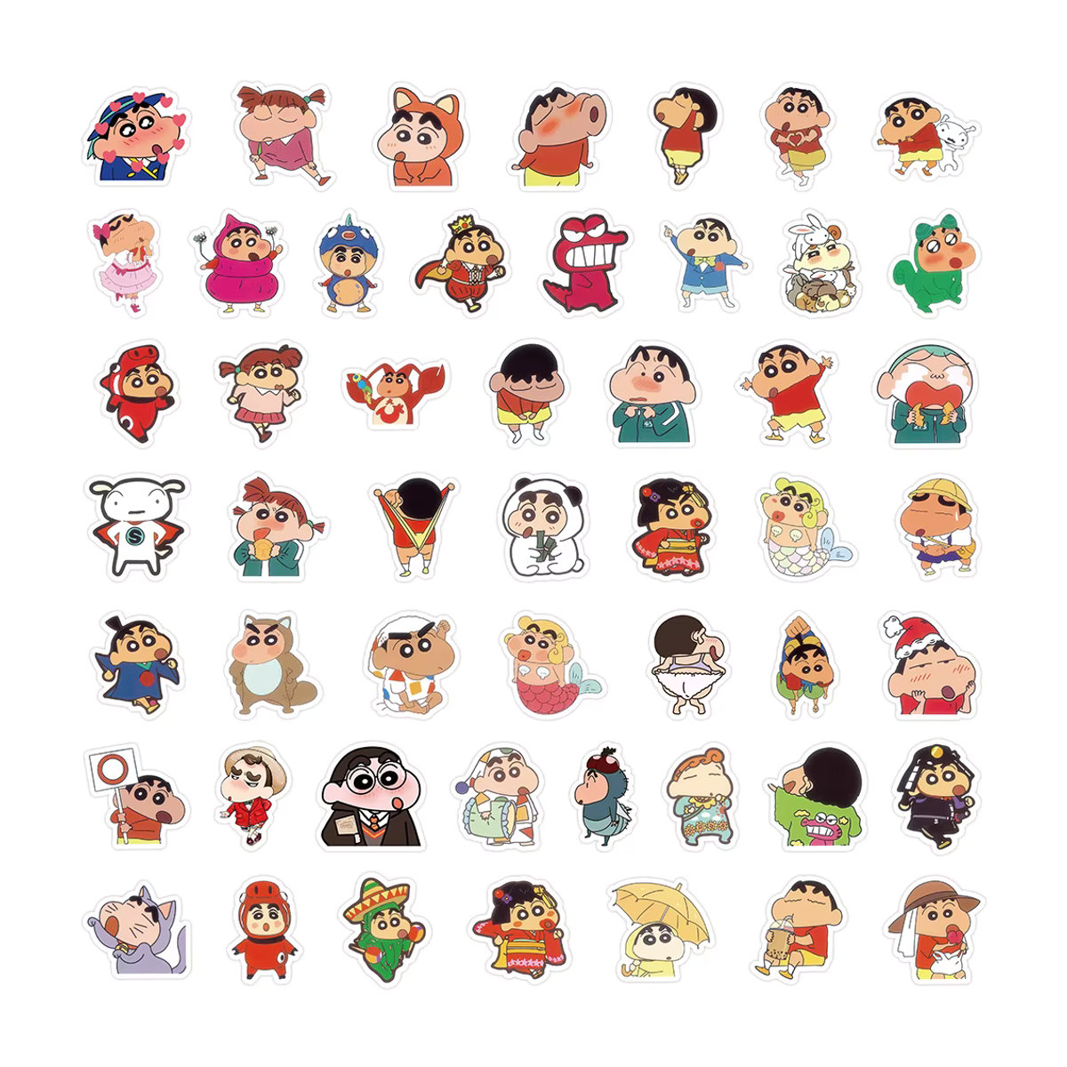 100 Stück Shin-chan Aufkleber von Bandai, bunte Cartoon Aufkleber für Kinder, wasserfeste dekorative Sticker aus Papier - Bild 3