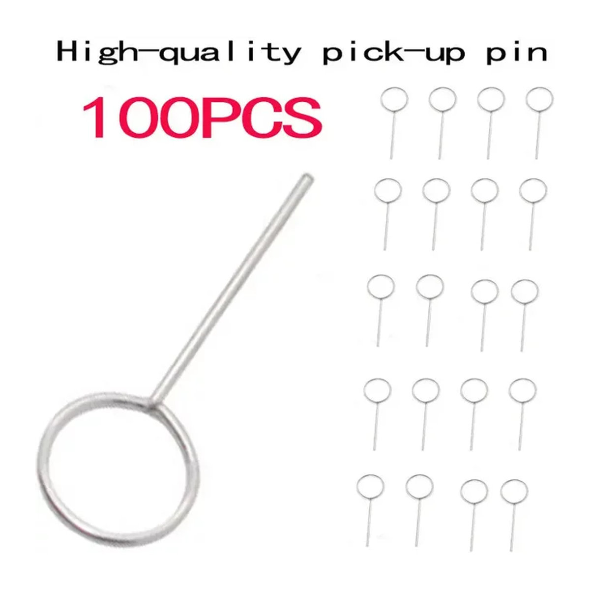 100 Stück SIM-Karten-Auswerfer Werkzeug Set in Silber als universeller Handy-SIM-Karten-Entferner für iPhone, Samsung, Xiaomi und Huawei - Bild 1
