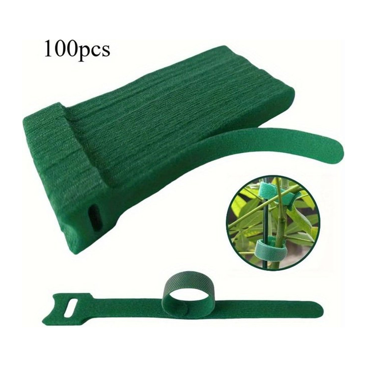 100 Stück SZwatch Wiederverwendbare Nylon Pflanzenbinder mit Klettverschluss, Wetterfeste Gartenbänder für Kletterpflanzen und Gewächshaus - Bild 1