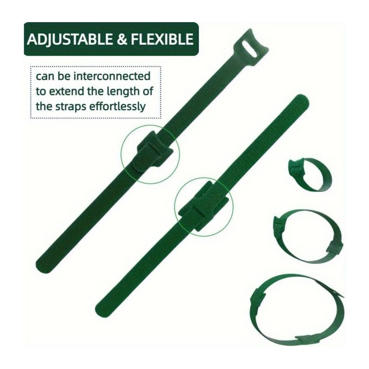 100 Stück SZwatch Wiederverwendbare Nylon Pflanzenbinder mit Klettverschluss, Wetterfeste Gartenbänder für Kletterpflanzen und Gewächshaus - Bild 2