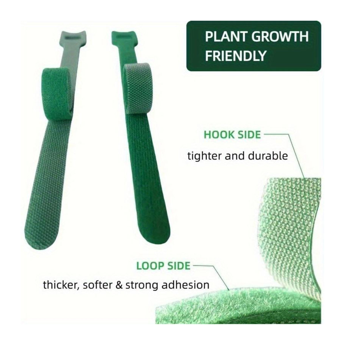 100 Stück SZwatch Wiederverwendbare Nylon Pflanzenbinder mit Klettverschluss, Wetterfeste Gartenbänder für Kletterpflanzen und Gewächshaus - Bild 3