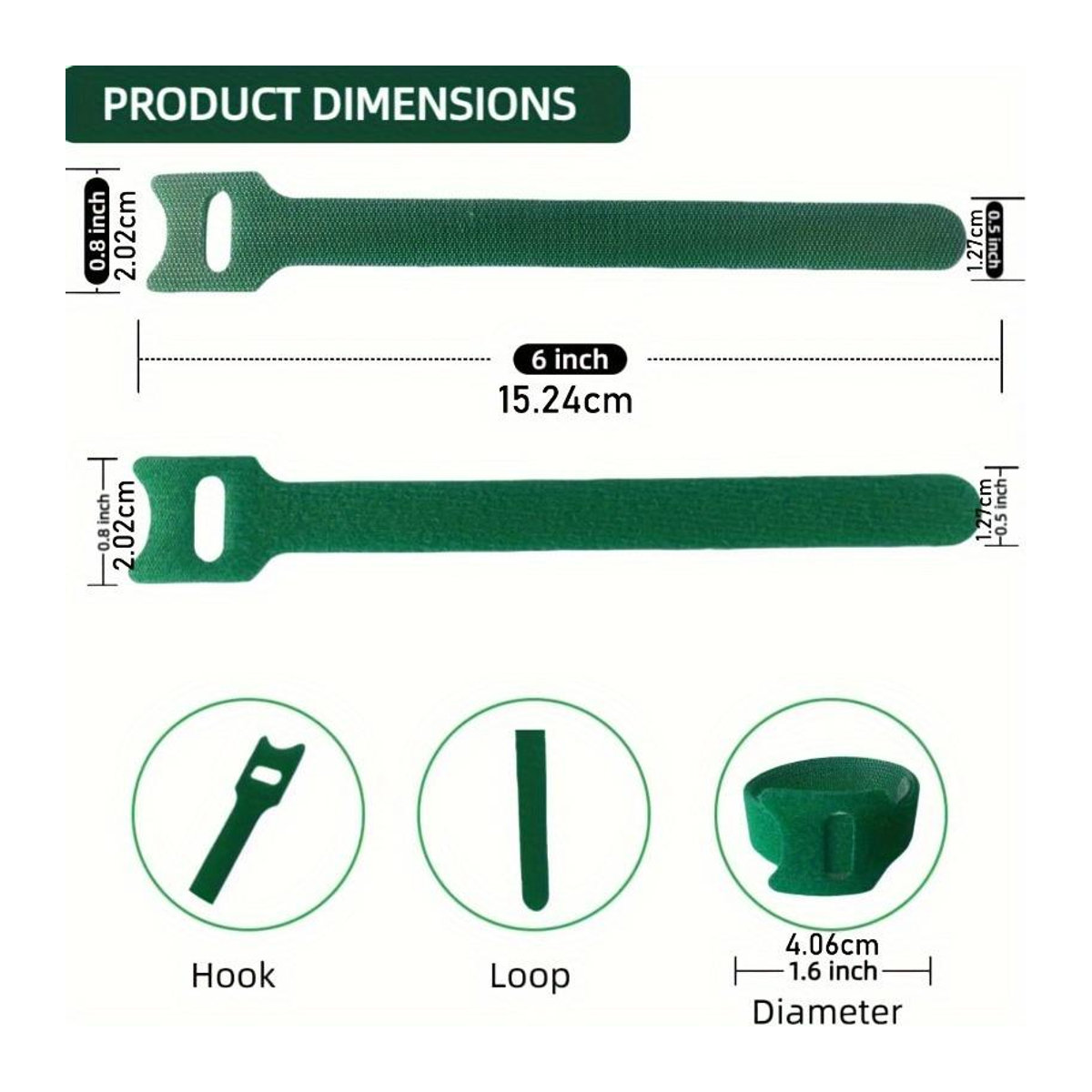 100 Stück SZwatch Wiederverwendbare Nylon Pflanzenbinder mit Klettverschluss, Wetterfeste Gartenbänder für Kletterpflanzen und Gewächshaus - Bild 6
