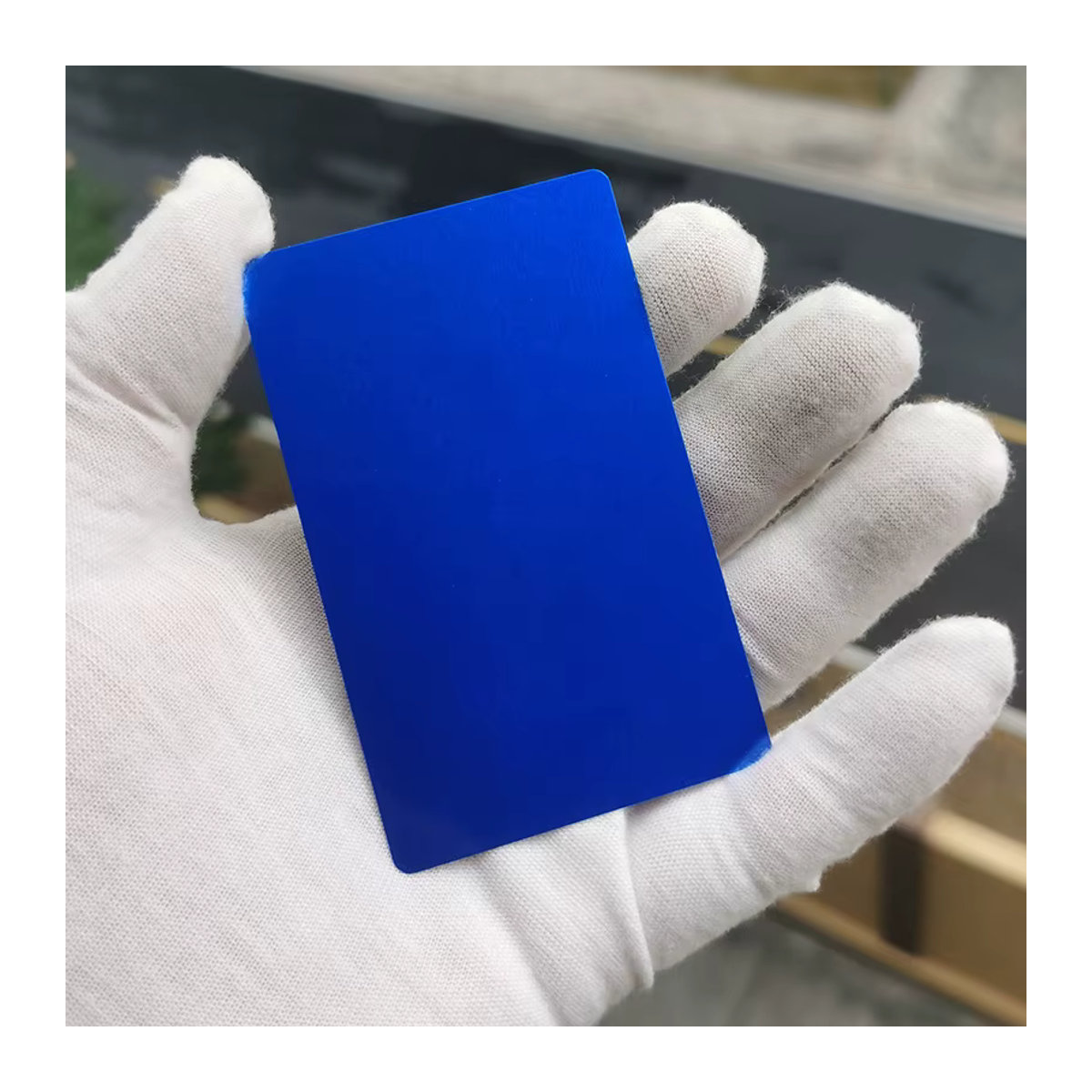 100 Stück Visitenkarten aus Metall von CraDiabh in Lila und Mehrfarbig, rechteckig und minimalistisch, geeignet für Lasergravur und Druck - Bild 2