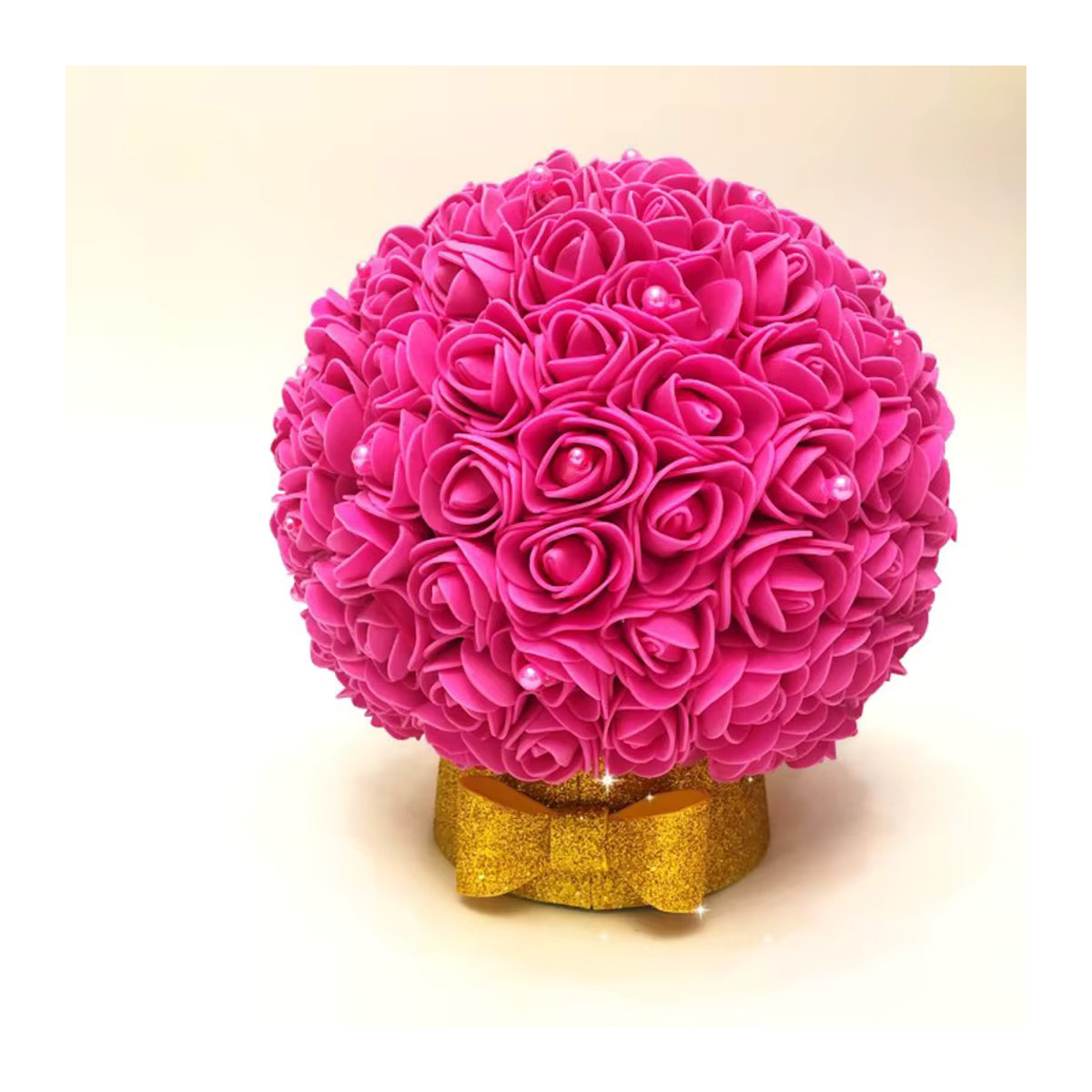 100 Stück ZQNYCY Minirosen aus Schaumstoff in Rosa und Grün, künstliche Blumen für Hochzeitsdekoration und DIY-Bastelarbeiten, Durchmesser: 3 cm - Bild 5