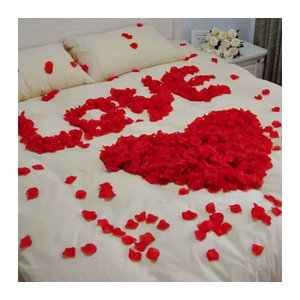 1000 Stück künstliche Rosenblätter aus Seide in Rot von LQVYI zur Dekoration für Hochzeit und Valentinstag