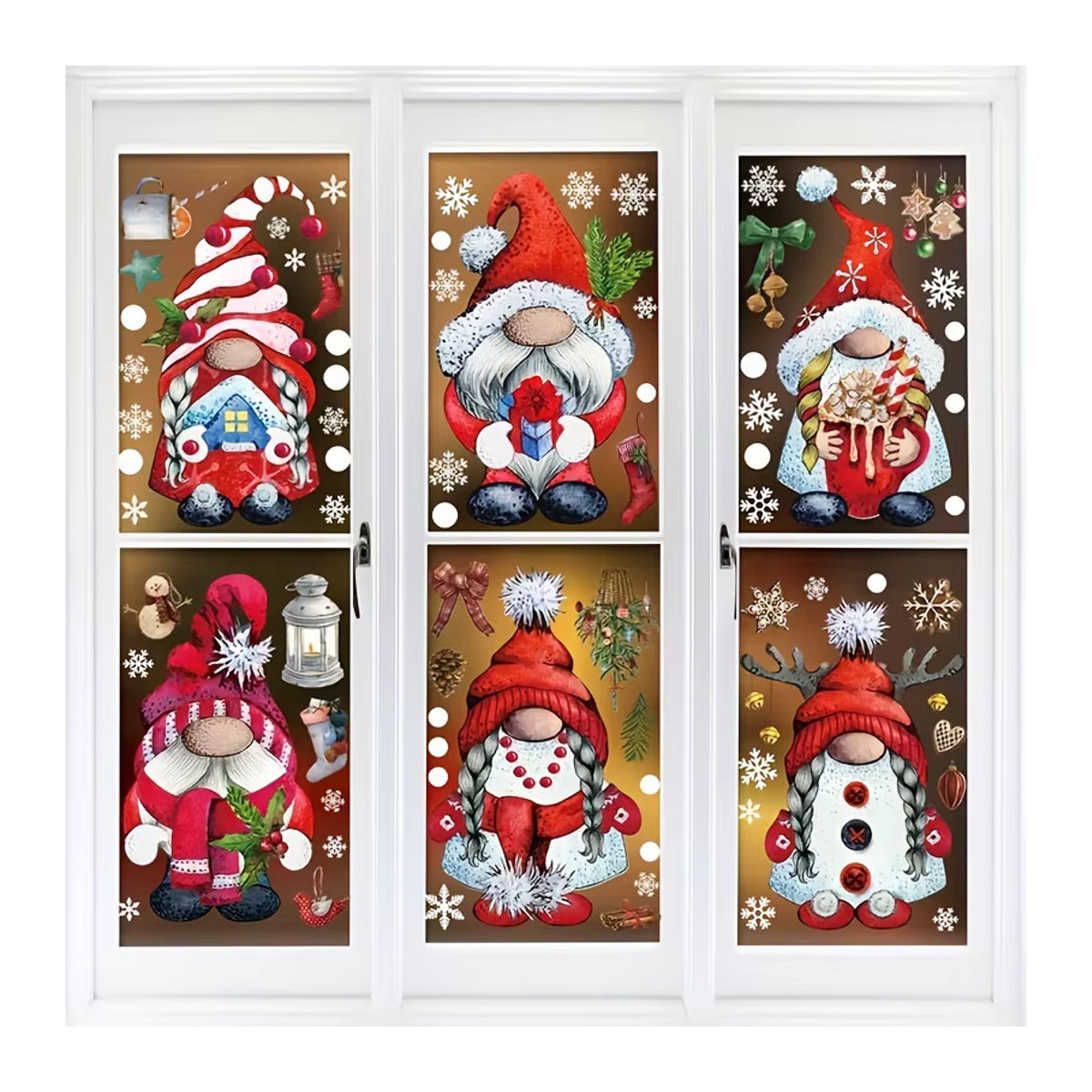 103 Stück Weihnachts-Fensteraufkleber in mehrfarbigem Design für Kinder - Bild 2