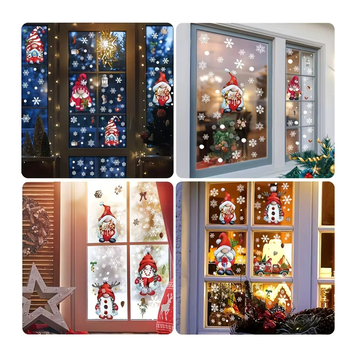 103 Stück Weihnachts-Fensteraufkleber in mehrfarbigem Design für Kinder - Bild 3