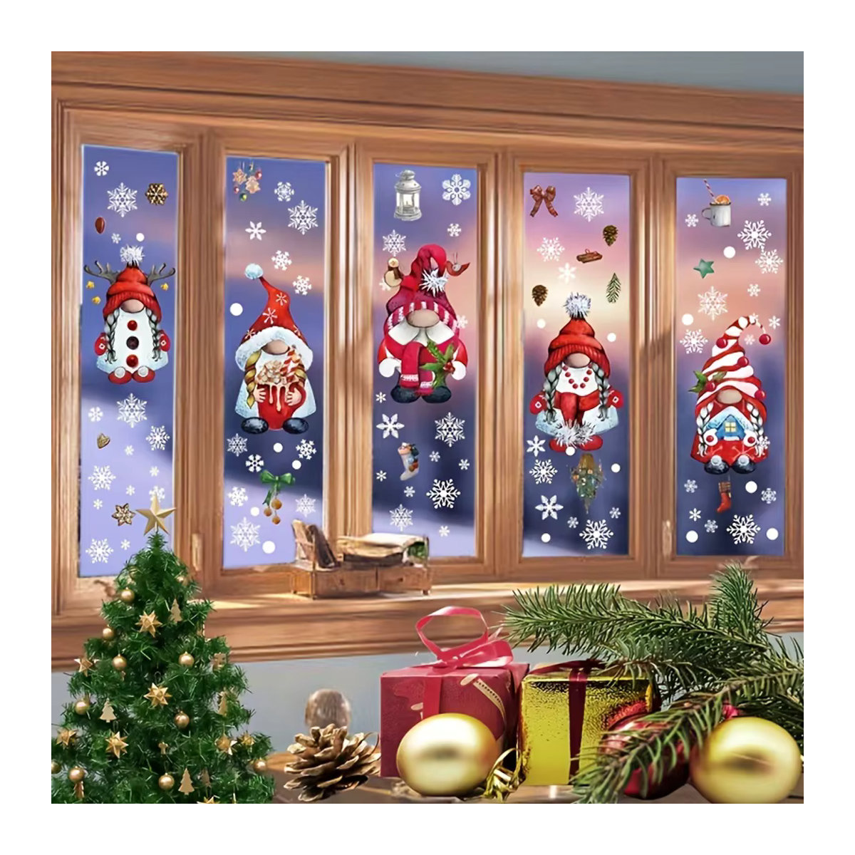 103 Stück Weihnachts-Fensteraufkleber in mehrfarbigem Design für Kinder - Bild 5