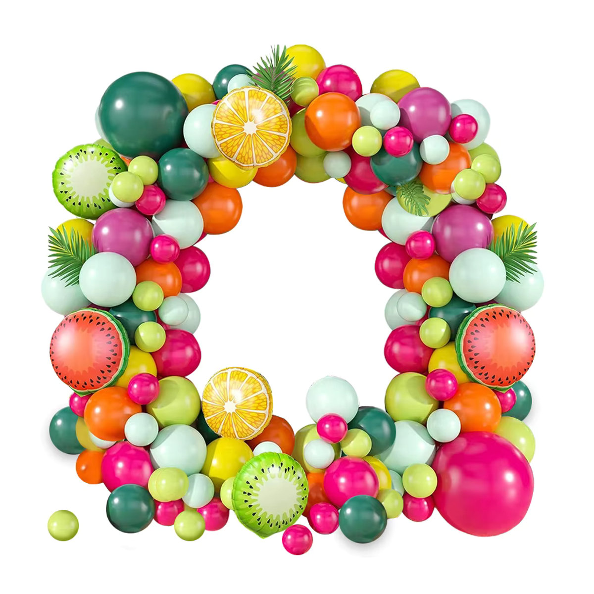 105-teiliges hawaiianisches Sommer-Ballonkranz-Set mit Fruchtmotiv in den Farben Rosa, Gelb, Grün, Orange und Wassermelone für deinen Geburtstag - Bild 6