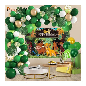 108 Stück König der Löwen Luftballon-Set aus Latex für Baby- und Kindergeburtstage, mehrfarbig, mit Girlande und Schnur zur Dekoration