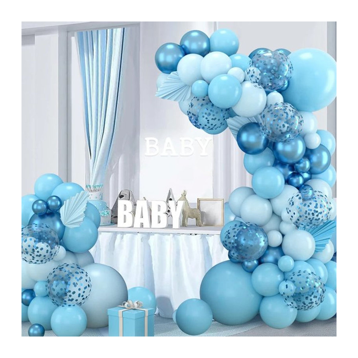 108-teiliges rundes Latex-Ballon-Set in Mehrfarbig und Blau für Geburtstag, Hochzeit und Valentinstag - Bild 1
