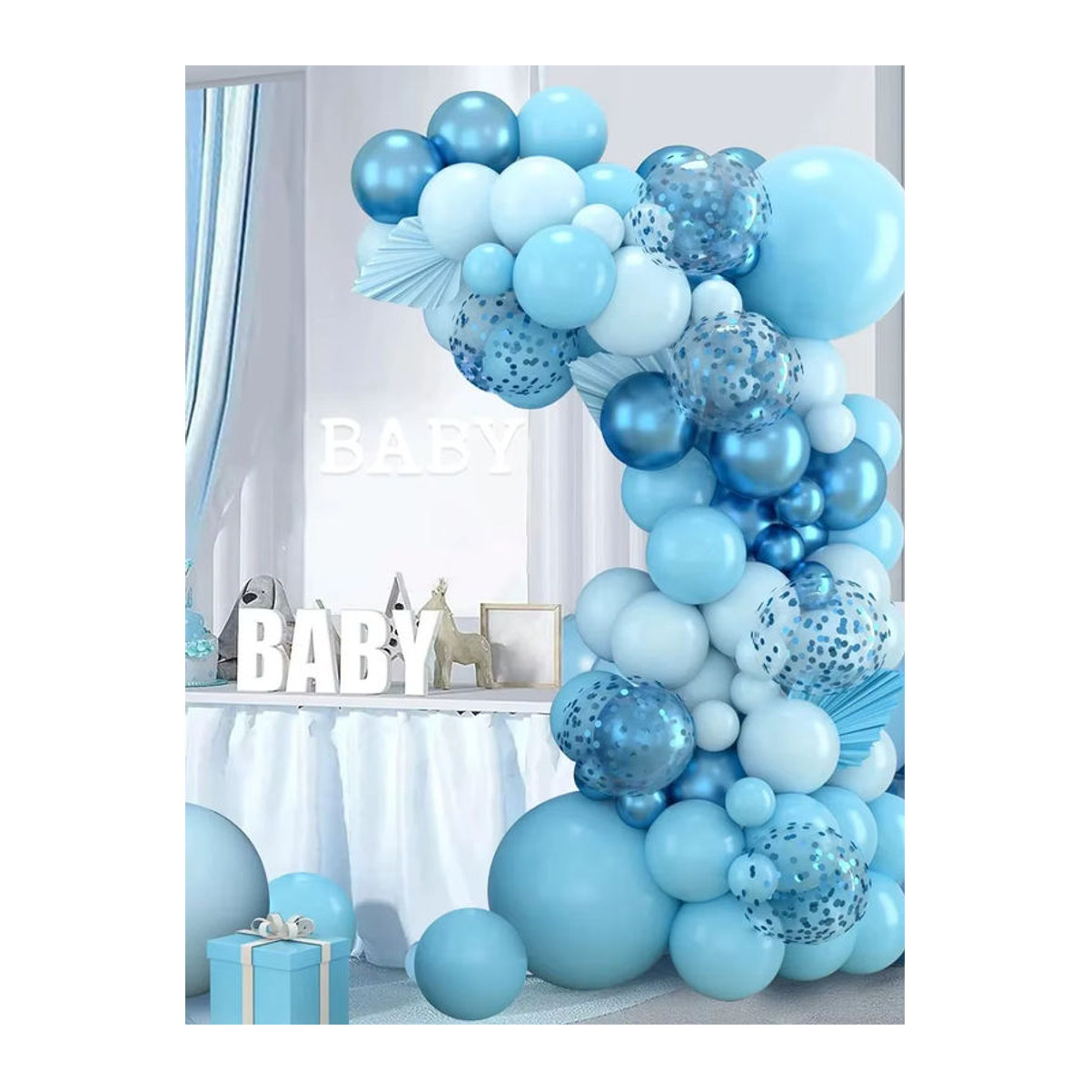 108-teiliges rundes Latex-Ballon-Set in Mehrfarbig und Blau für Geburtstag, Hochzeit und Valentinstag - Bild 4