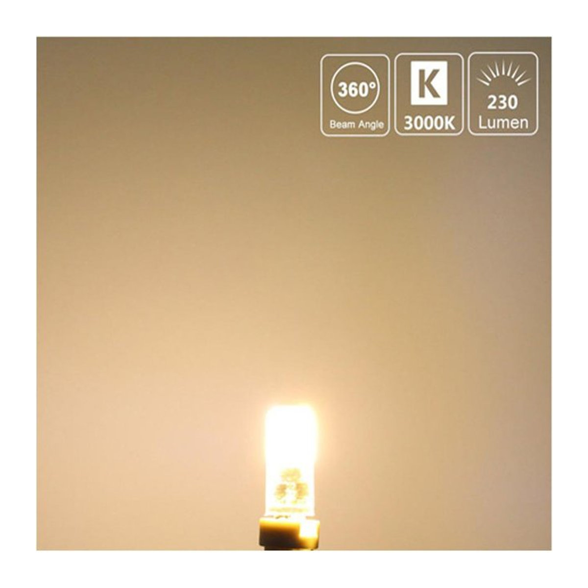 10er-Pack Foroureyes Lighting LED G4 Mini-Lampen 12 V SMD3014 in Warmweiß mit 360 Grad Abstrahlwinkel für Kristall-Kronleuchter als Halogenersatz - Bild 1