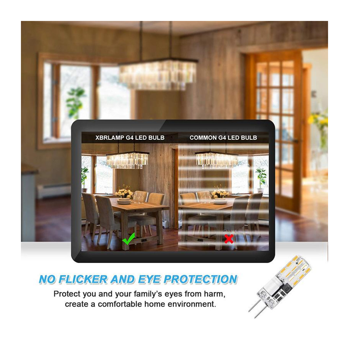 10er-Pack Foroureyes Lighting LED G4 Mini-Lampen 12 V SMD3014 in Warmweiß mit 360 Grad Abstrahlwinkel für Kristall-Kronleuchter als Halogenersatz - Bild 4