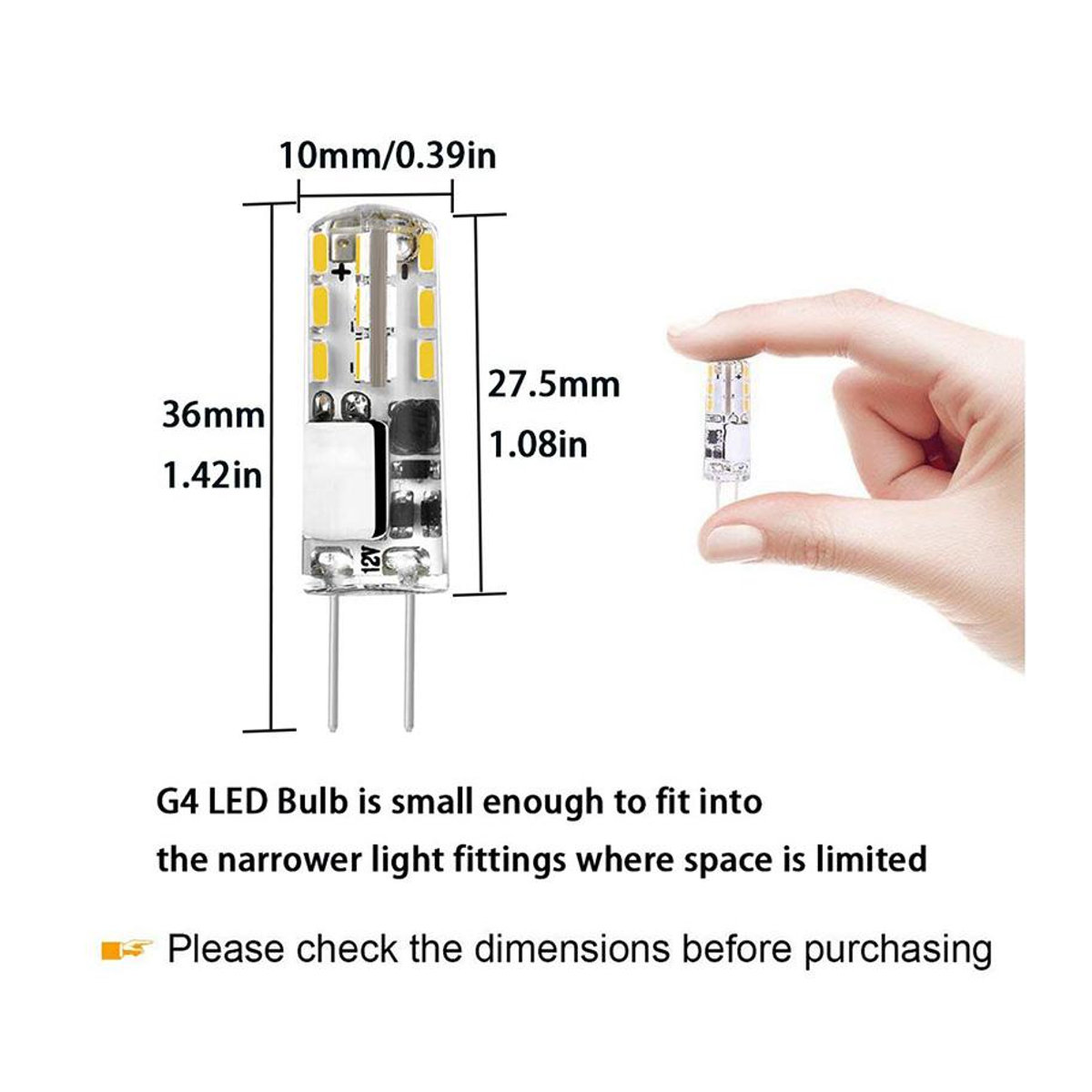 10er-Pack Foroureyes Lighting LED G4 Mini-Lampen 12 V SMD3014 in Warmweiß mit 360 Grad Abstrahlwinkel für Kristall-Kronleuchter als Halogenersatz - Bild 5
