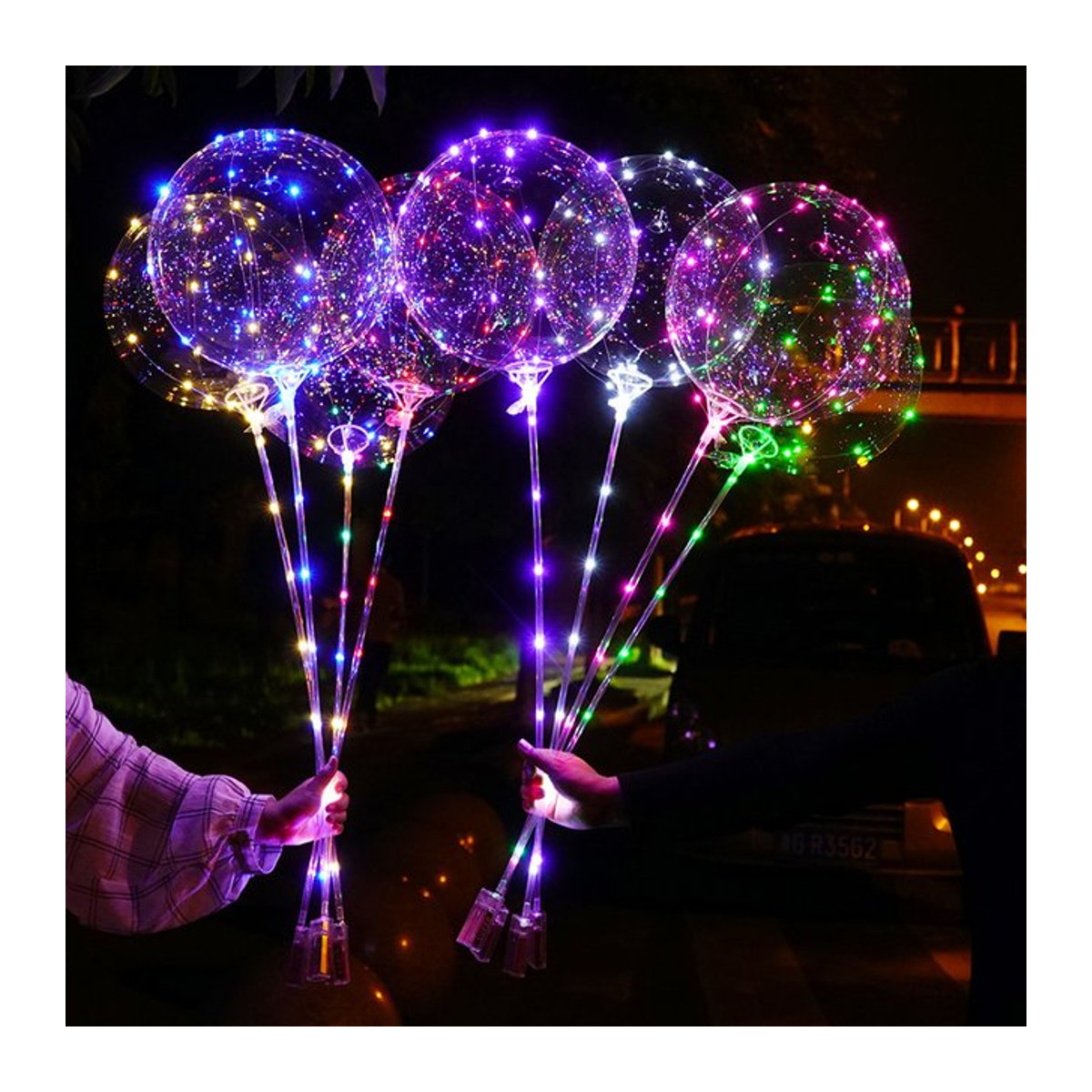 10er-Pack LED-Leucht-Bo-Luftballons von youyouhuan in Rot und Mehrfarbig für Geburtstag, Hochzeit und Weihnachten - Bild 1