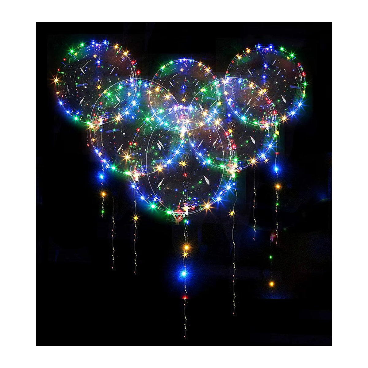 10er-Pack LED-Leucht-Bo-Luftballons von youyouhuan in Rot und Mehrfarbig für Geburtstag, Hochzeit und Weihnachten - Bild 5